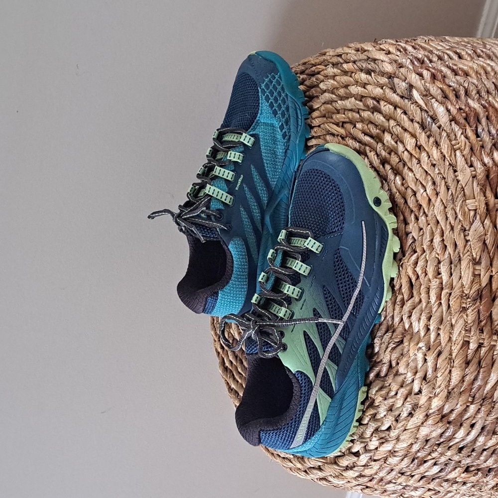 Merrell Womens All Out Charge Trail/Running/Training Sneakers Blue/ Green Size 8